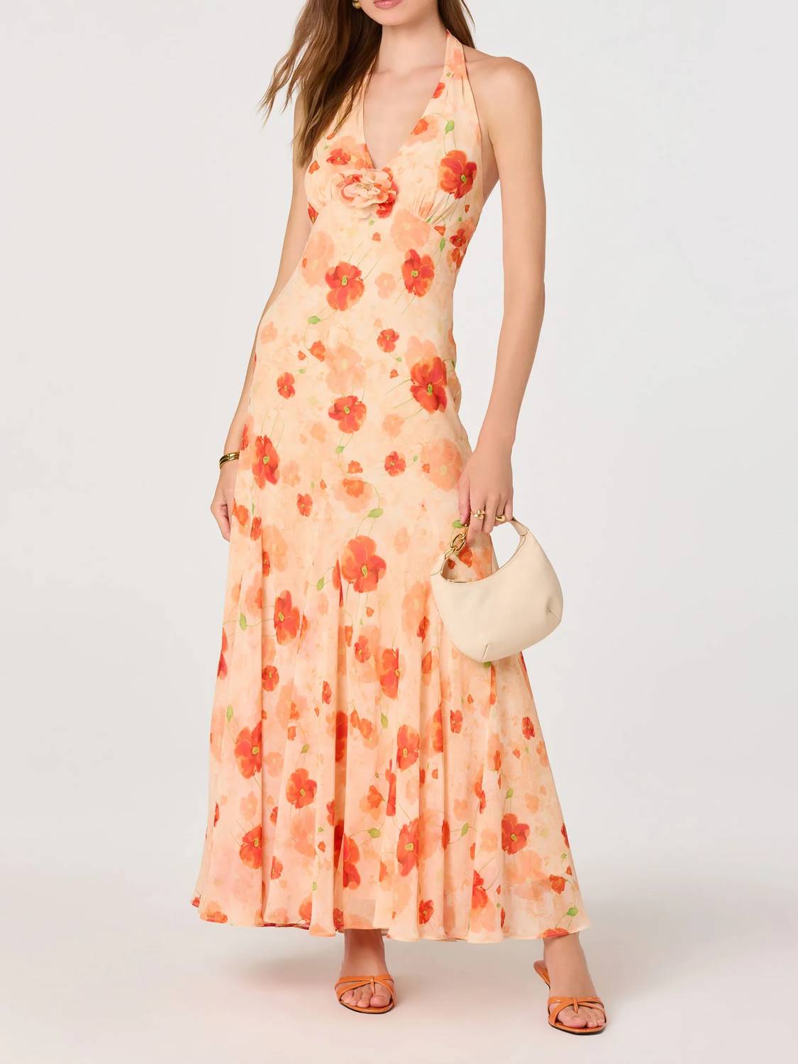Astr - Yasmeen Chiffon Halter Maxi Dress