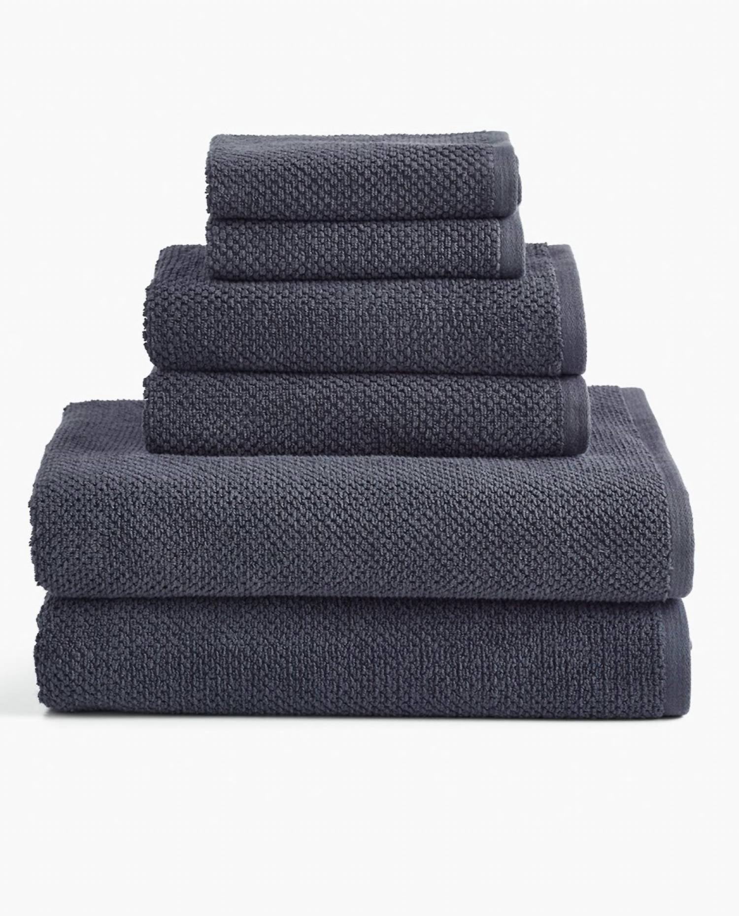 Under The Canopy - Textured Organic Cotton 6-piece Bath Sheet Set