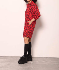 maude vivante Ava Mini Dress in red black 2 - women's dress - view 6