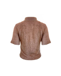 Theo The Label - Women's Carme Plush Lace Short Sleeve Cardigan