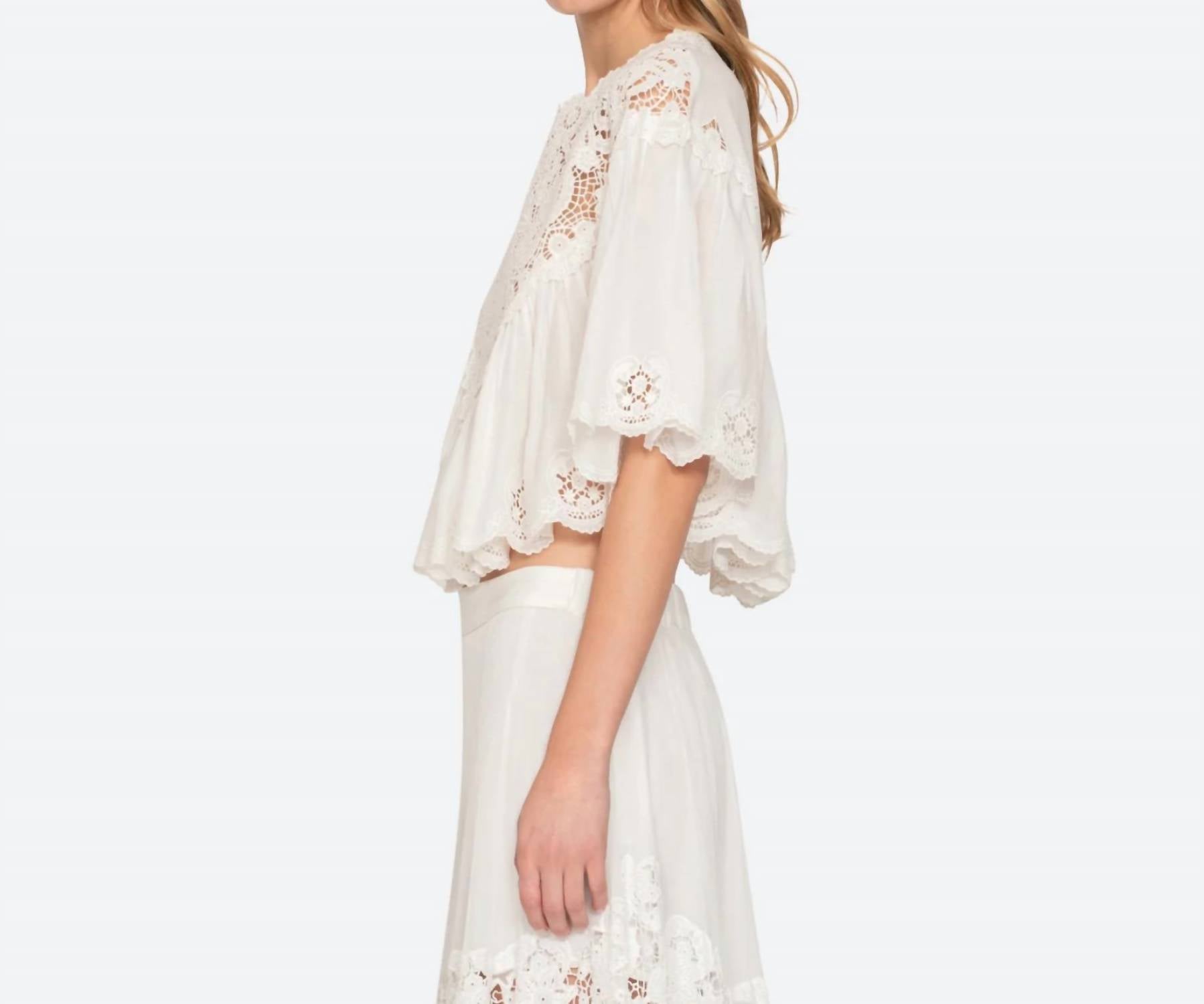 Sea - SOFIA EMBROIDERY TOP