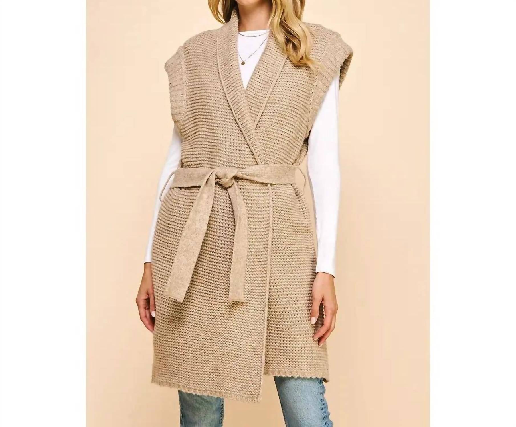 Pinch - Women's Belted Sweater Cardigan