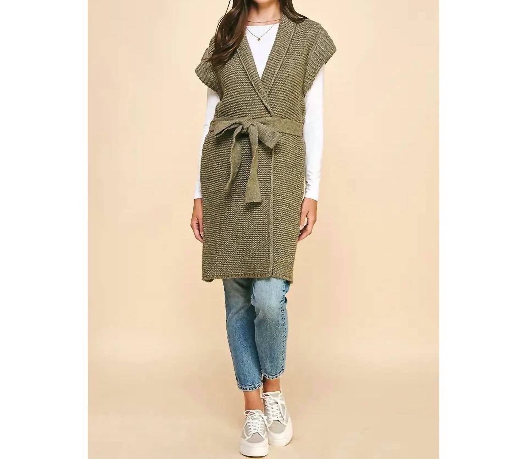 Pinch - Women's Belted Sweater Cardigan