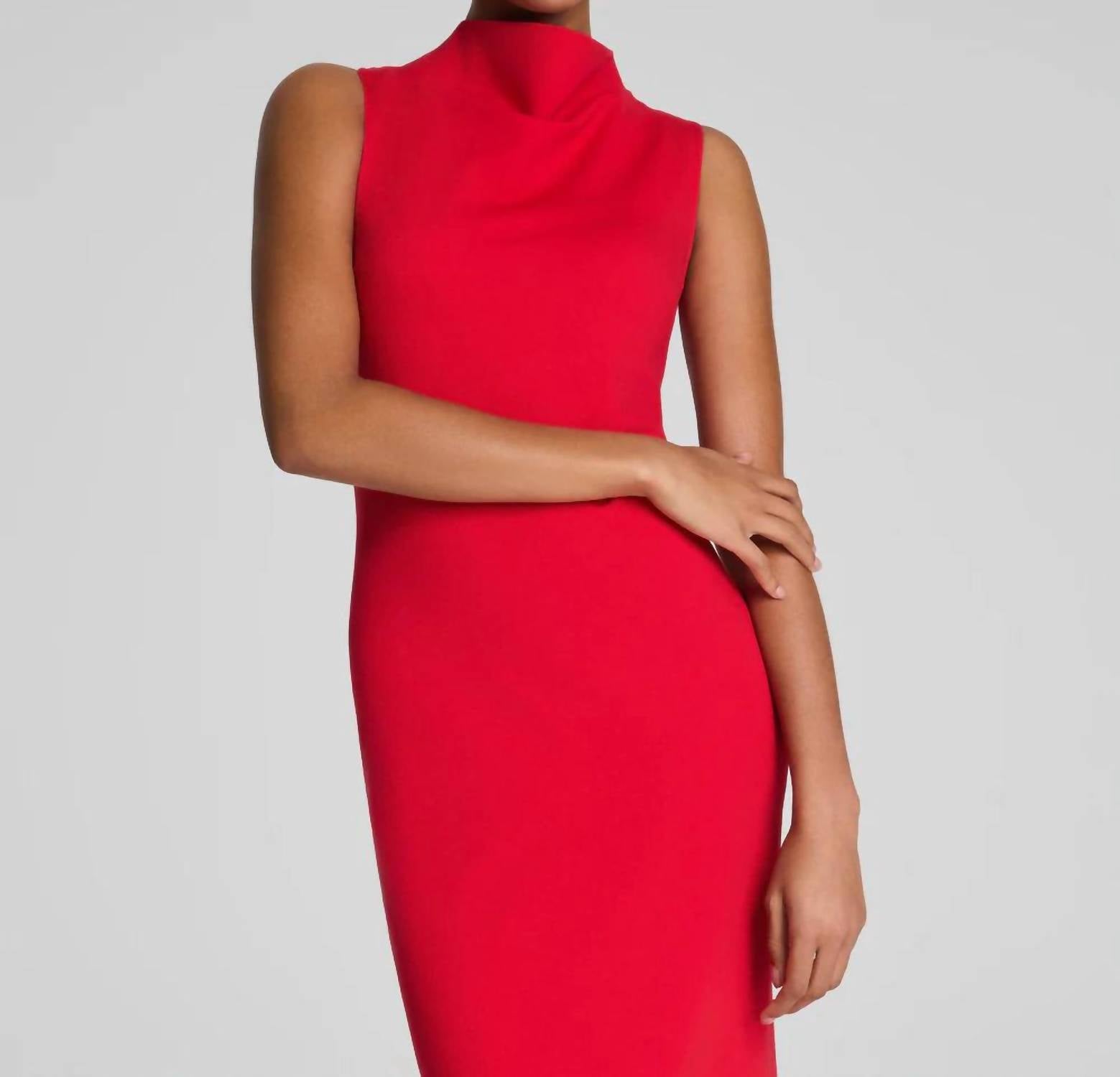 Spanx Sleeveless Midi Dress in red - women's dress - detail view