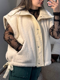 Star Drop - Shawn Oversized Sherpa Vest with Side Ties