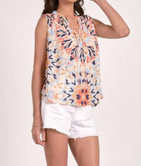 ELAN Kiki Kaleidoscope Tank in multi - women's tank top - alternate view