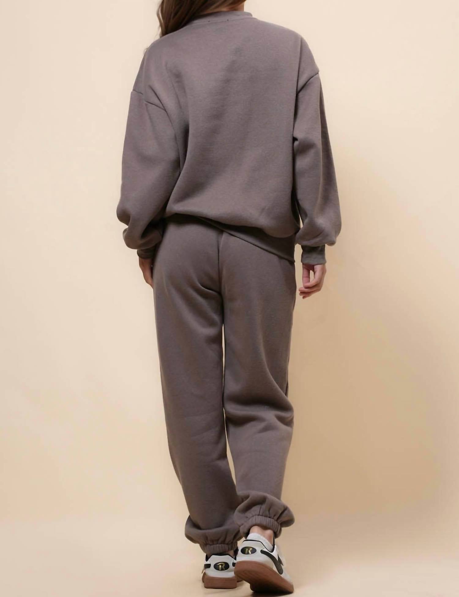 Sweetkama Living My Cozy Life Sweatsuit Sets in moca - women's sleepwear - alternate view