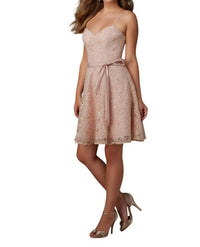 Morilee - Beaded Lace Bridesmaid Cocktail Dress