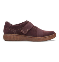 Clarks Women's Caroline Holly Oxford Shoes in burgundy suede - women's sneaker - detail view