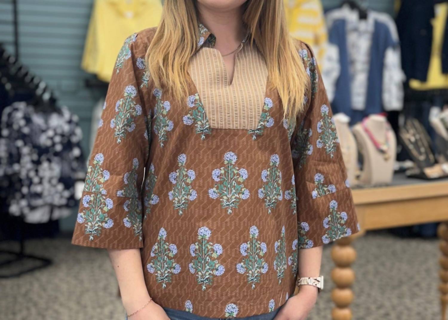Jodifl - 3/4 Sleeve Floral Top