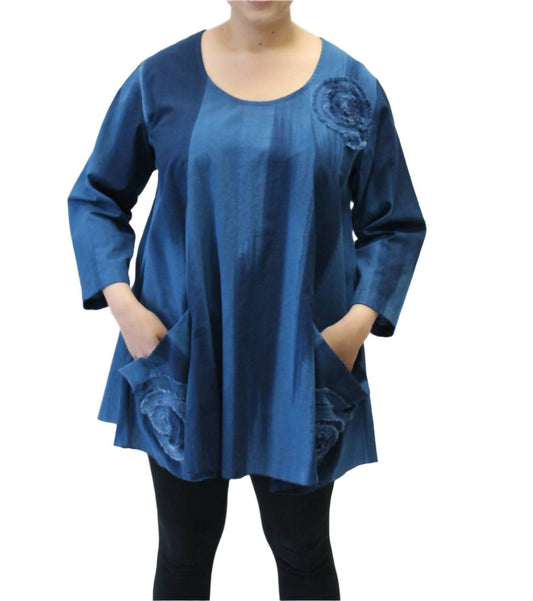 Modesce - Hand Painted Cotton Swirl Swing Tunic