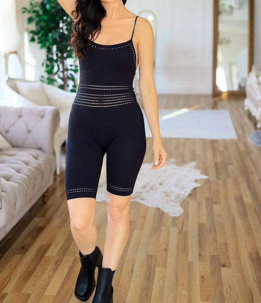 Little Secret Of Mine - Bold Moves Round Neck Seamless Ribbed Romper