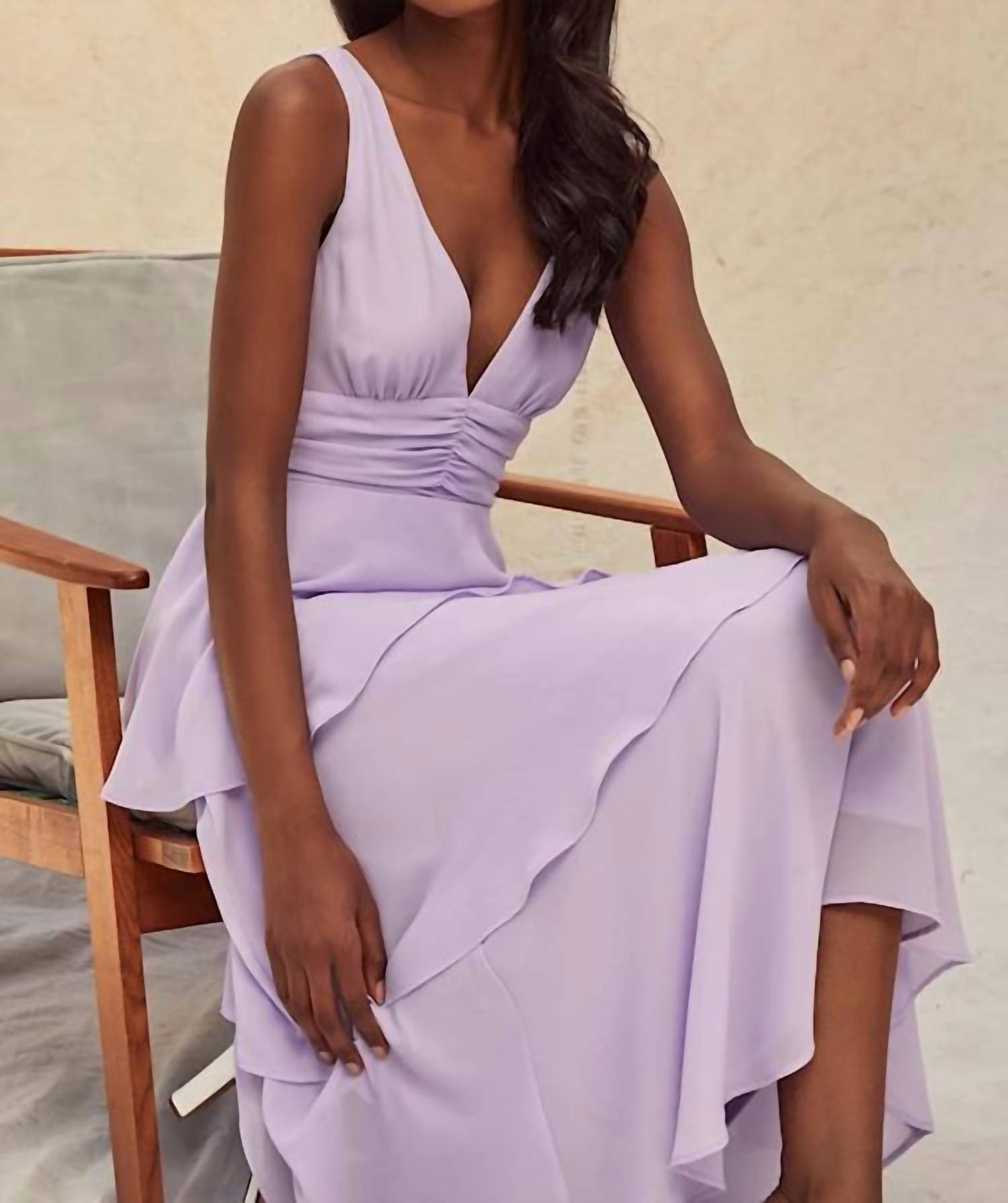 Lulus Celebration Time Sleeveless Tiered Midi Dress in lavender - women's dress - view 5