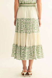 Adelyn Rae - BLAIR MIXED MEDIA FLARED MIDI SKIRT