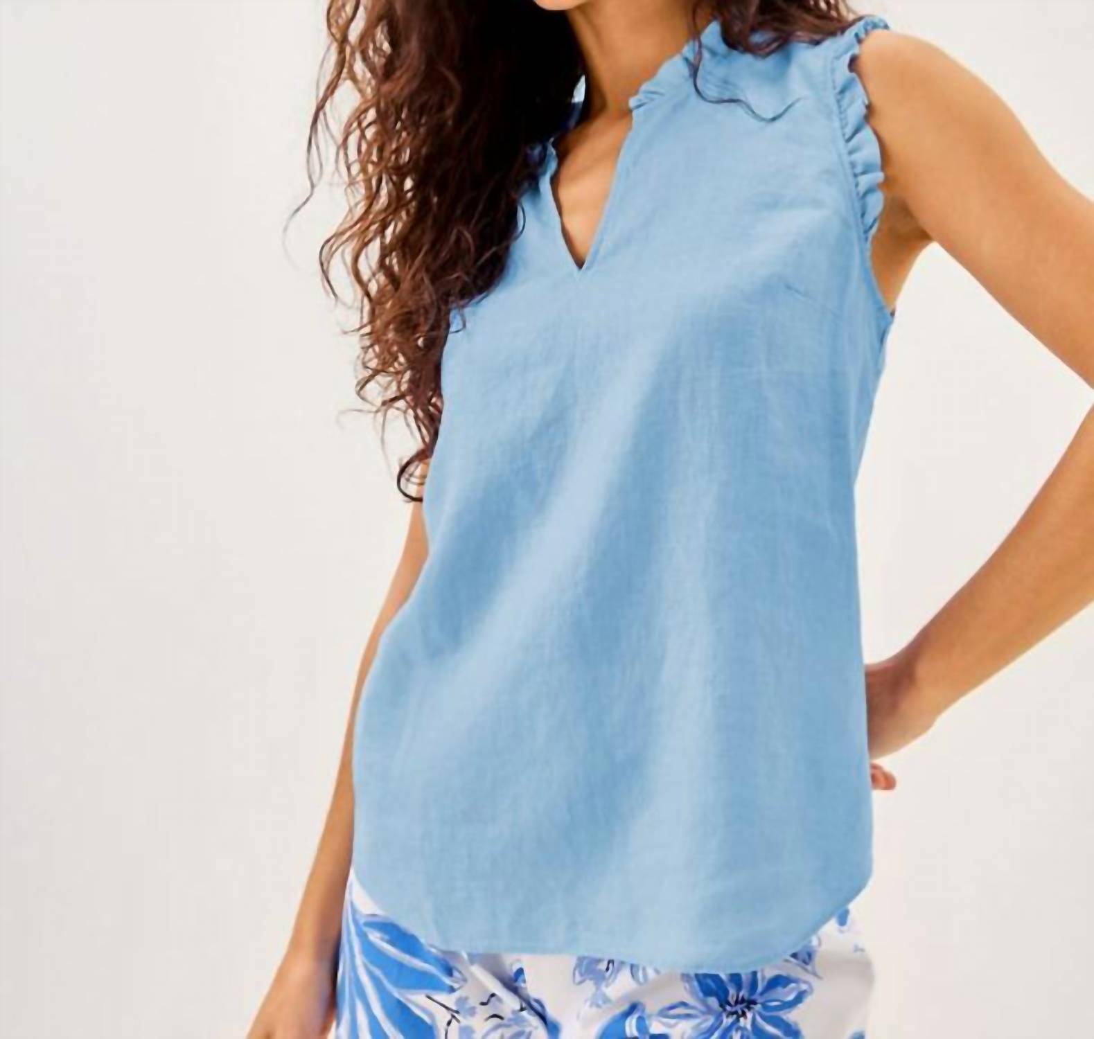 Lilly Pulitzer - Kavalla Sleeveless Ruffle Top