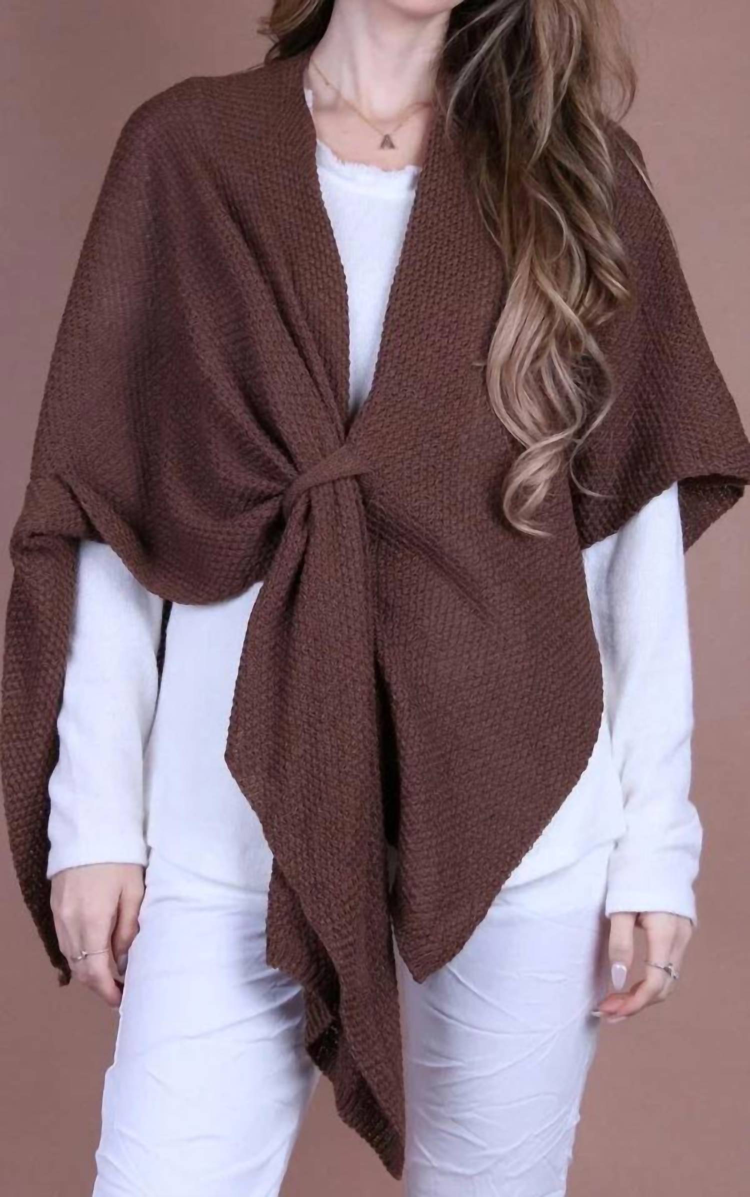 GIGI MODA Mantello Wrap in chocolate - women's scarf