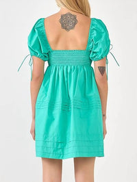 English Factory - Pleat Detail Puff Sleeve Dress