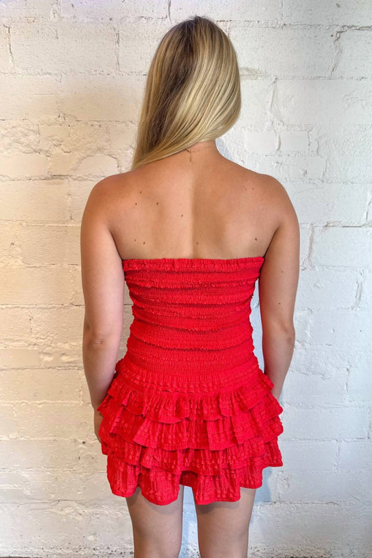 Day + Moon - Mia Smocked Ruffle Romper Dress