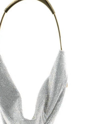 BC Handbags Women's Benedetta Mesh Crystal Top Handle Bag in silver - women's bag - detail view