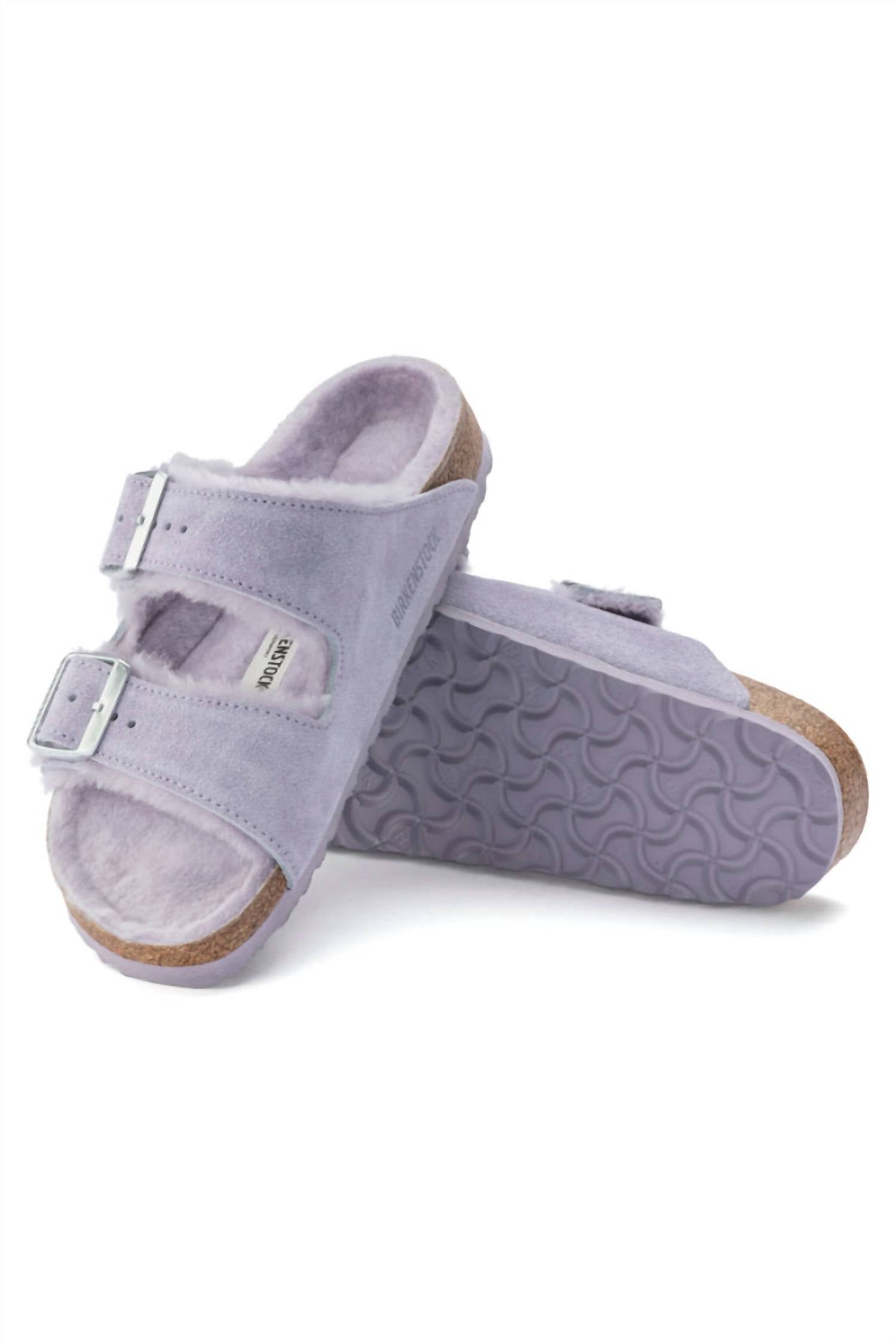BIRKENSTOCK Women's Arizona Shearling Suede Narrow Sandals in purple fog - women's sandal - alternate view