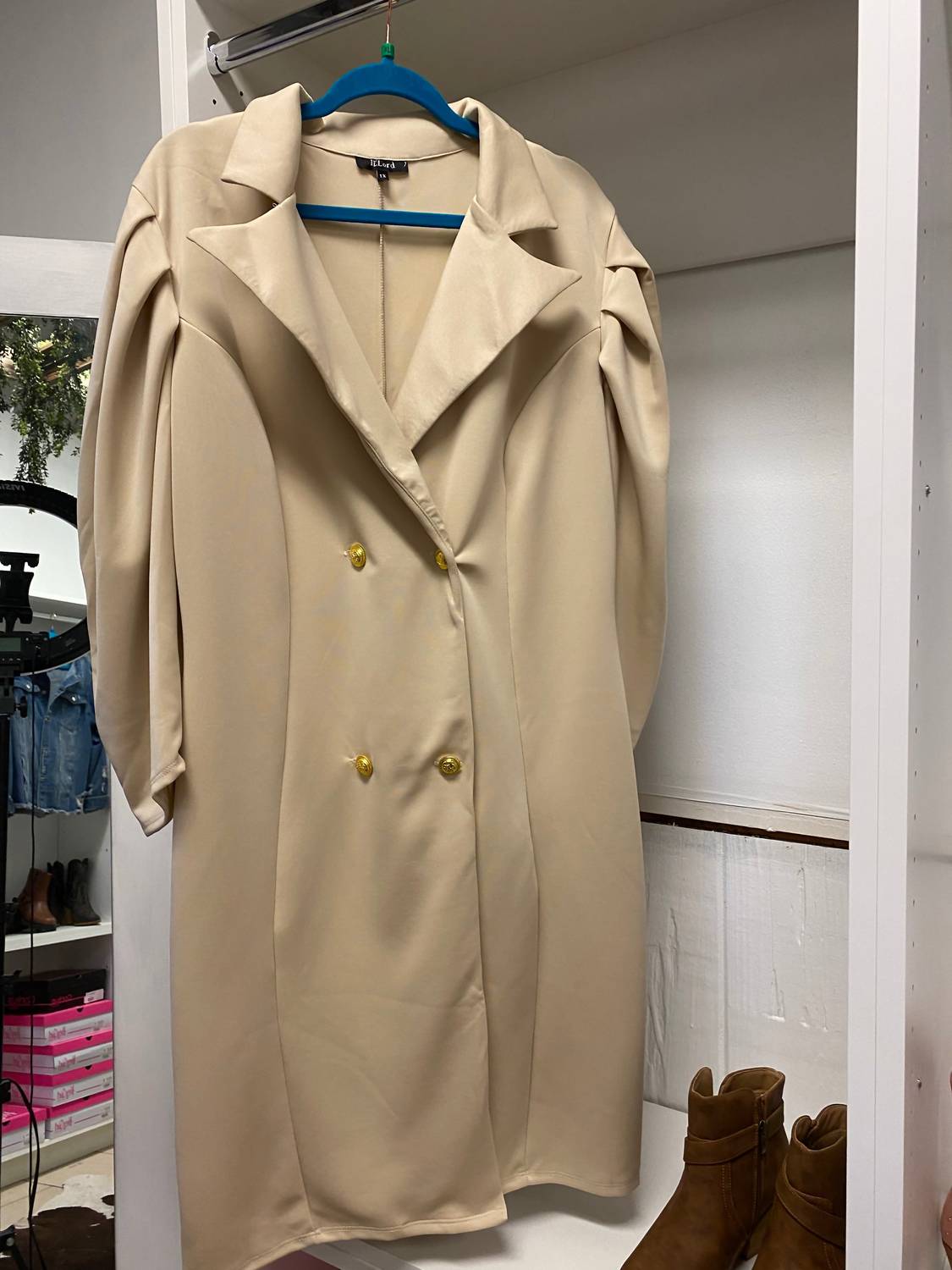 Illord - Women Puff Sleeve Wrap Dress