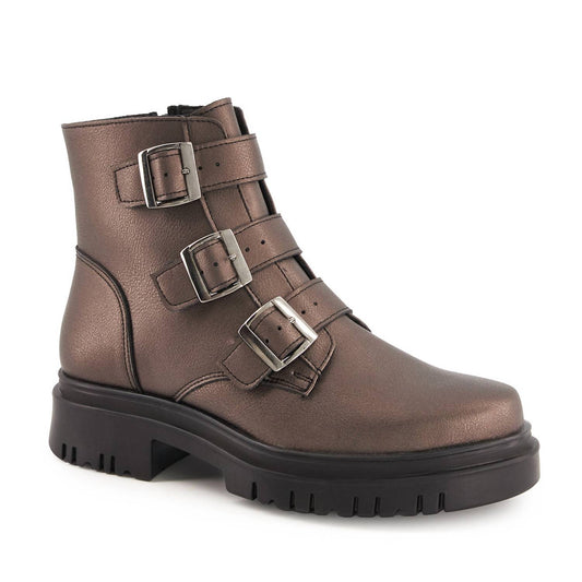 Andrea - Women's Triple Buckle Combat Boots