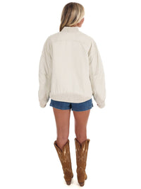 Free People - Jax Washed Zip Front Bomber Jacket