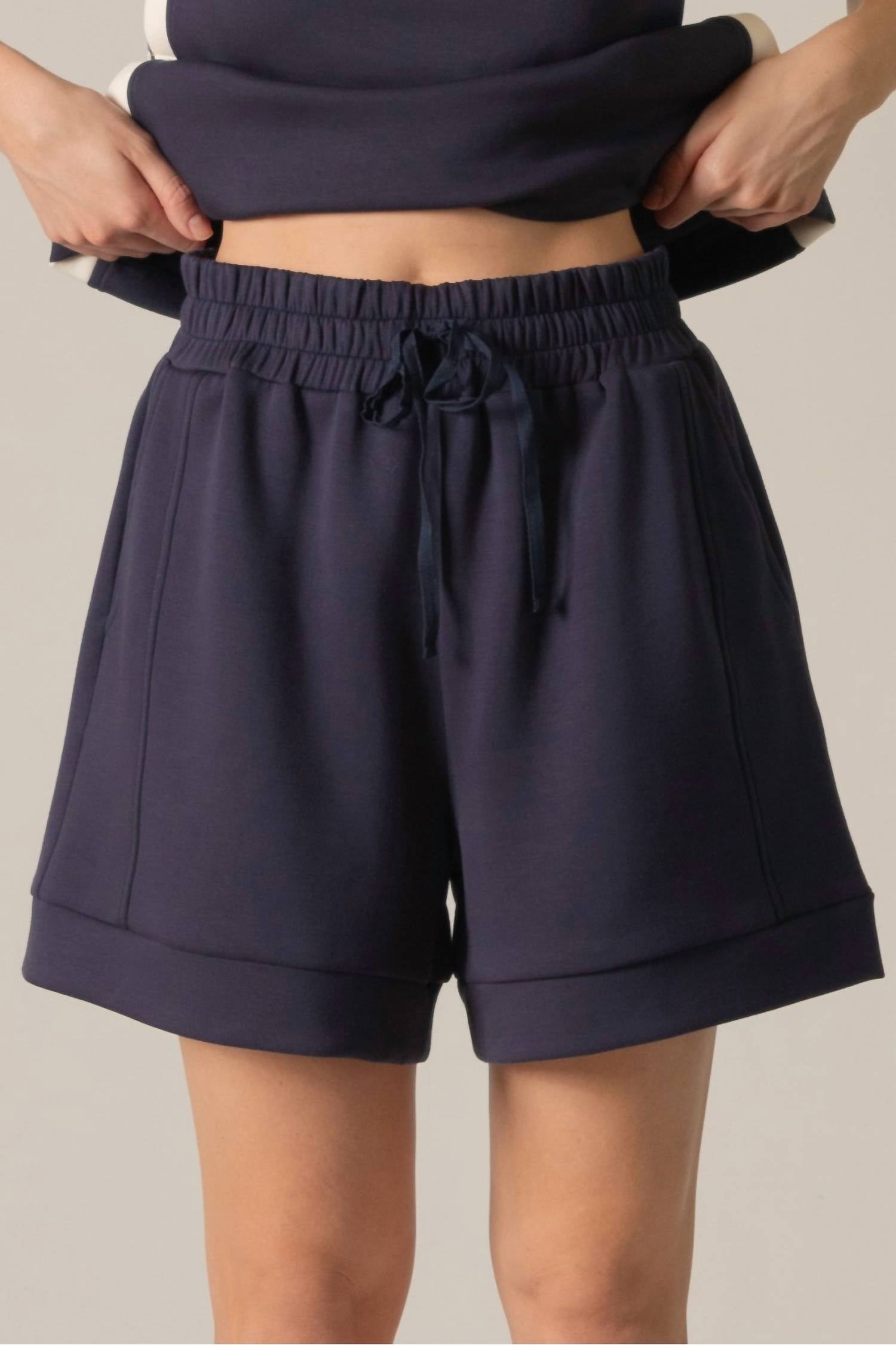 Before You Collection Miya Butter Modal Shorts in navy - women's shorts