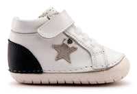 OLDSOLES Kid's Champster Pave Sneakers in taupe navy snow - kids' sneaker - detail view