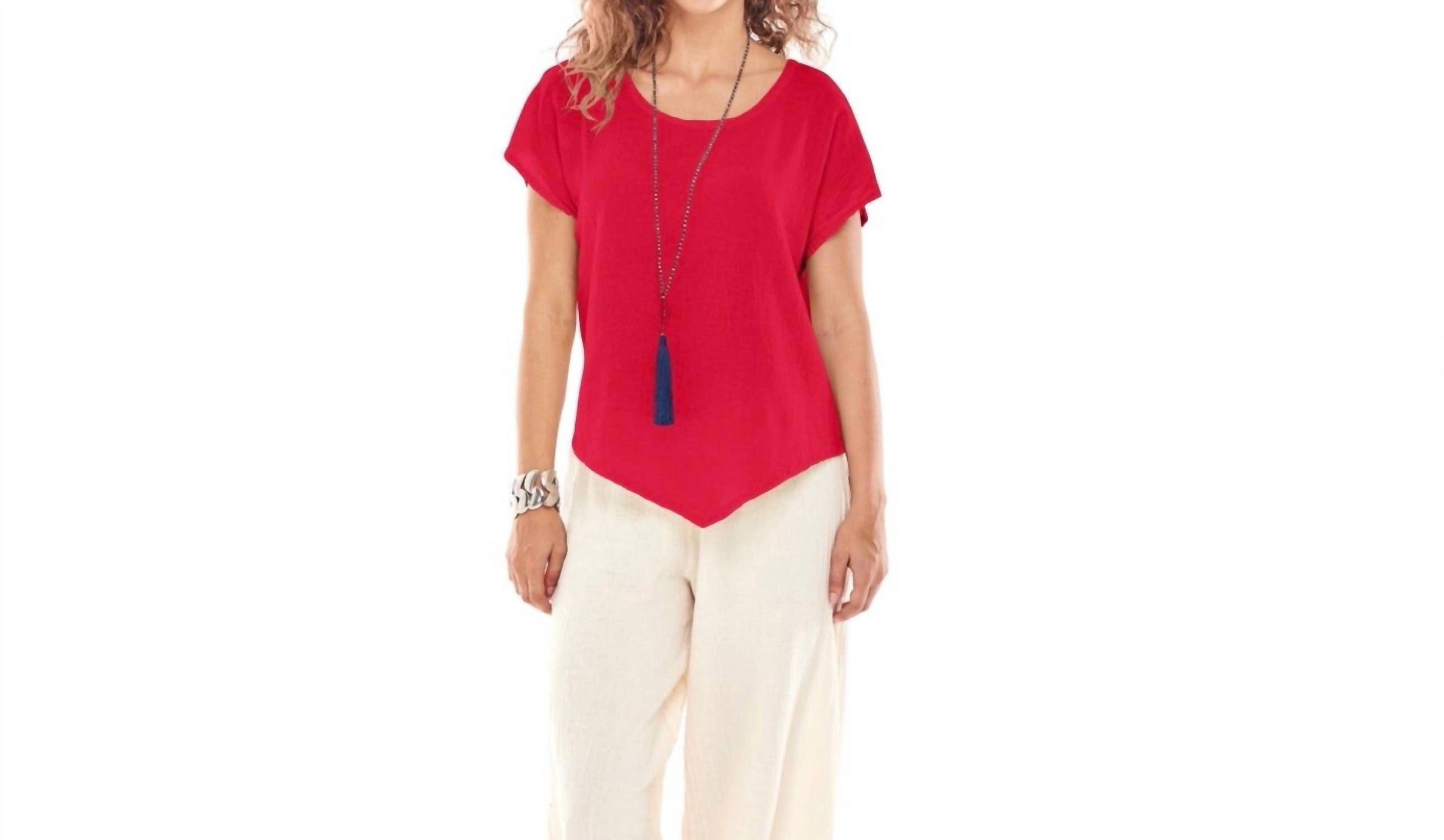 Oh My Gauze! Grace Top in crimson - women's t-shirt