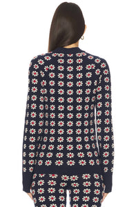THE GREAT. Merino Quarter Zip Sweater in frosted daisy - women's sweater - alternate view