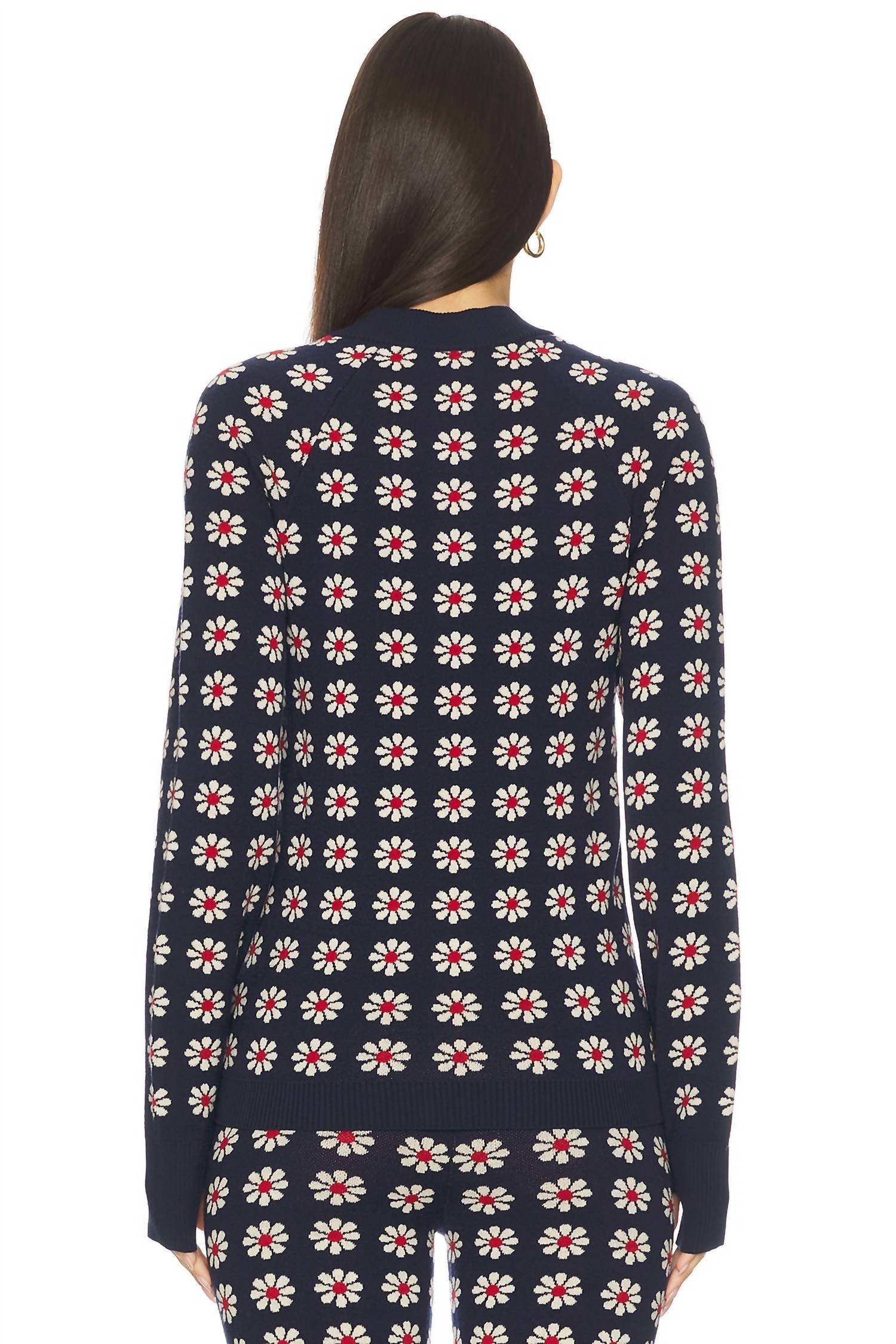 THE GREAT. Merino Quarter Zip Sweater in frosted daisy - women's sweater - alternate view