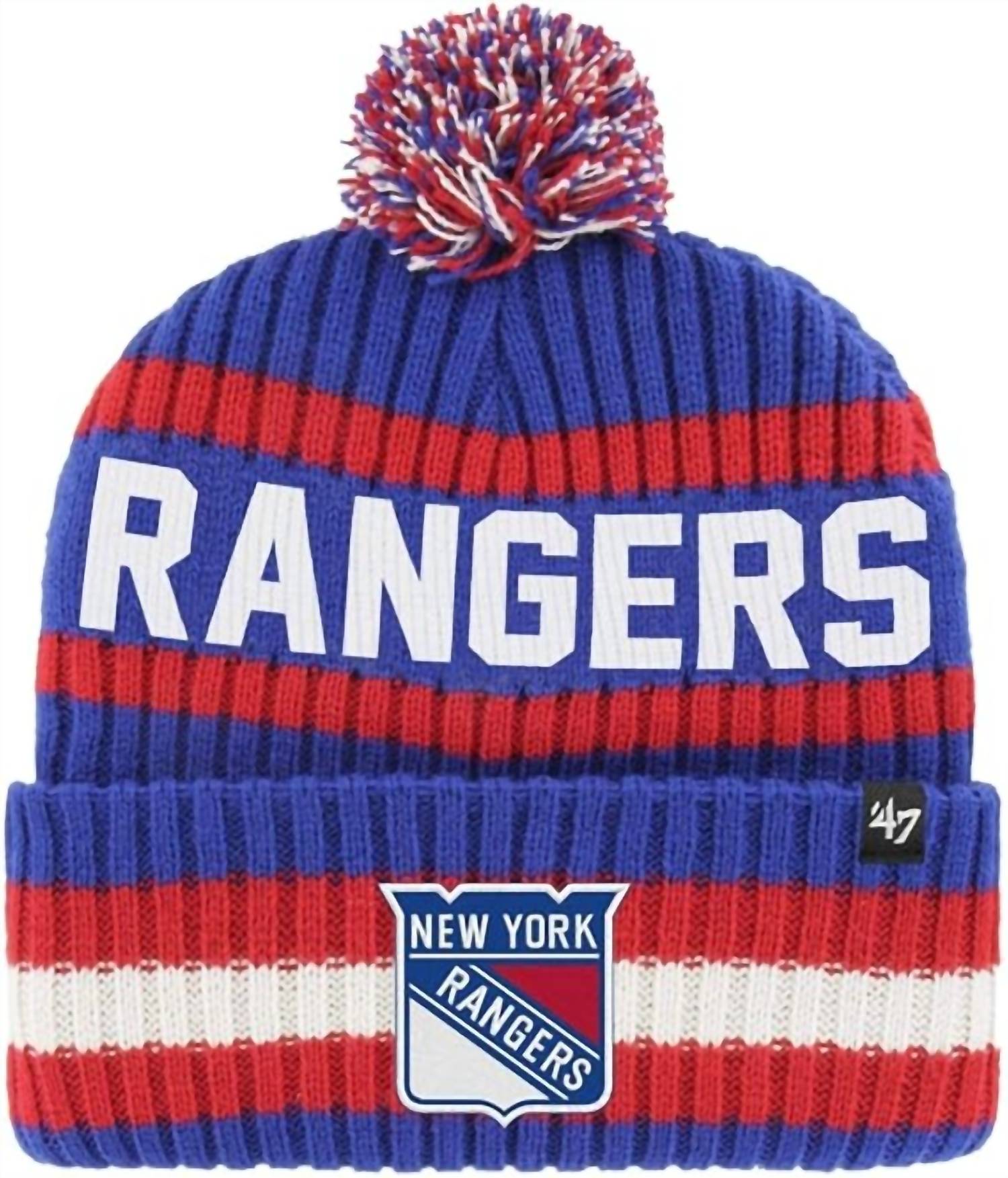 ’47 Men's New York Rangers Bering Cuff Knit Winer Hat in royal - men's hat