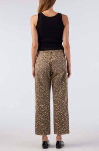 AMO Billie Wide Straight-Leg Jeans in leopard - women's pants - alternate view
