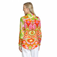 Apny - Button-up Blouse With Roll-up Sleeve