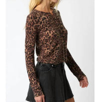 Olivaceous - Knit Buttoned Long Sleeve Top