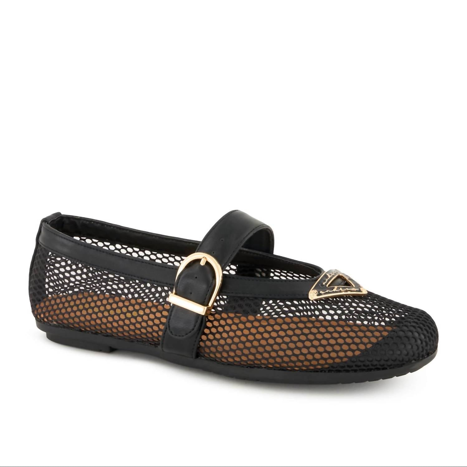 Andrea Women's Mesh Ballet Flat Shoes in black - women's flats
