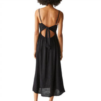 Michael Stars Women's Allora Gauze Dress in black - women's dress - detail view