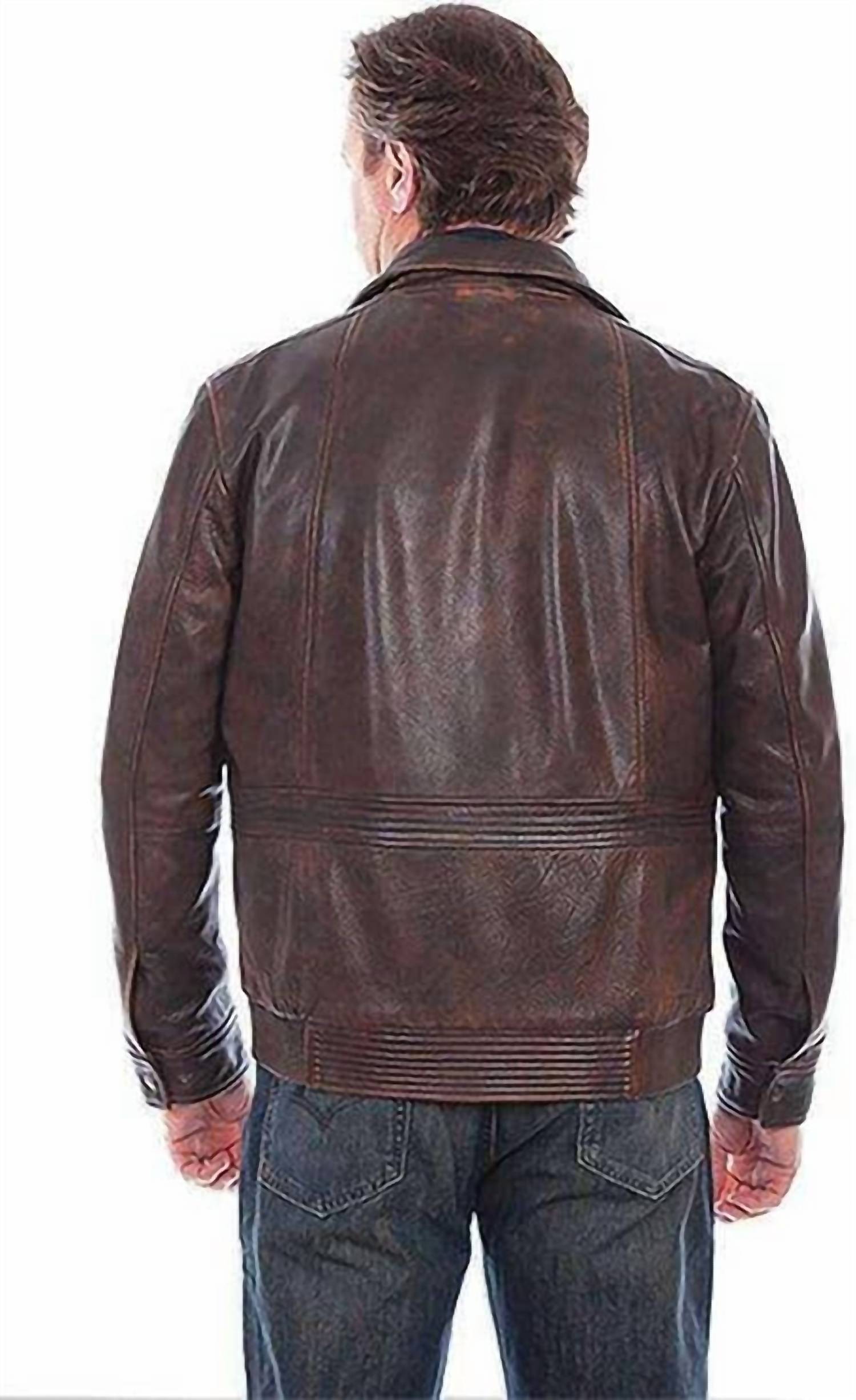 Scully - Dark Rugged Lamb Zip-front Leather Jacket
