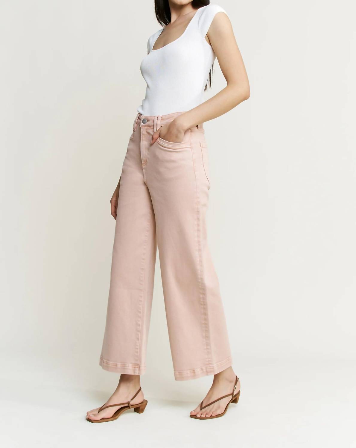 Mica Denim - Super High Wide Cropped Utility Jeans