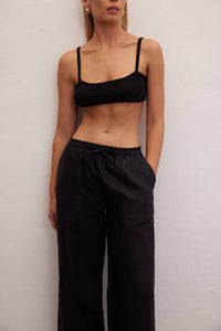 Le Cle - Ivory Wide Leg Linen Pants