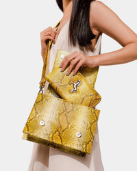 Tentroya - Women's Flap Python Bag