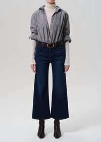 Citizens of Humanity Lyra Wide Leg Crop Jeans in dakota - women's jeans - detail view