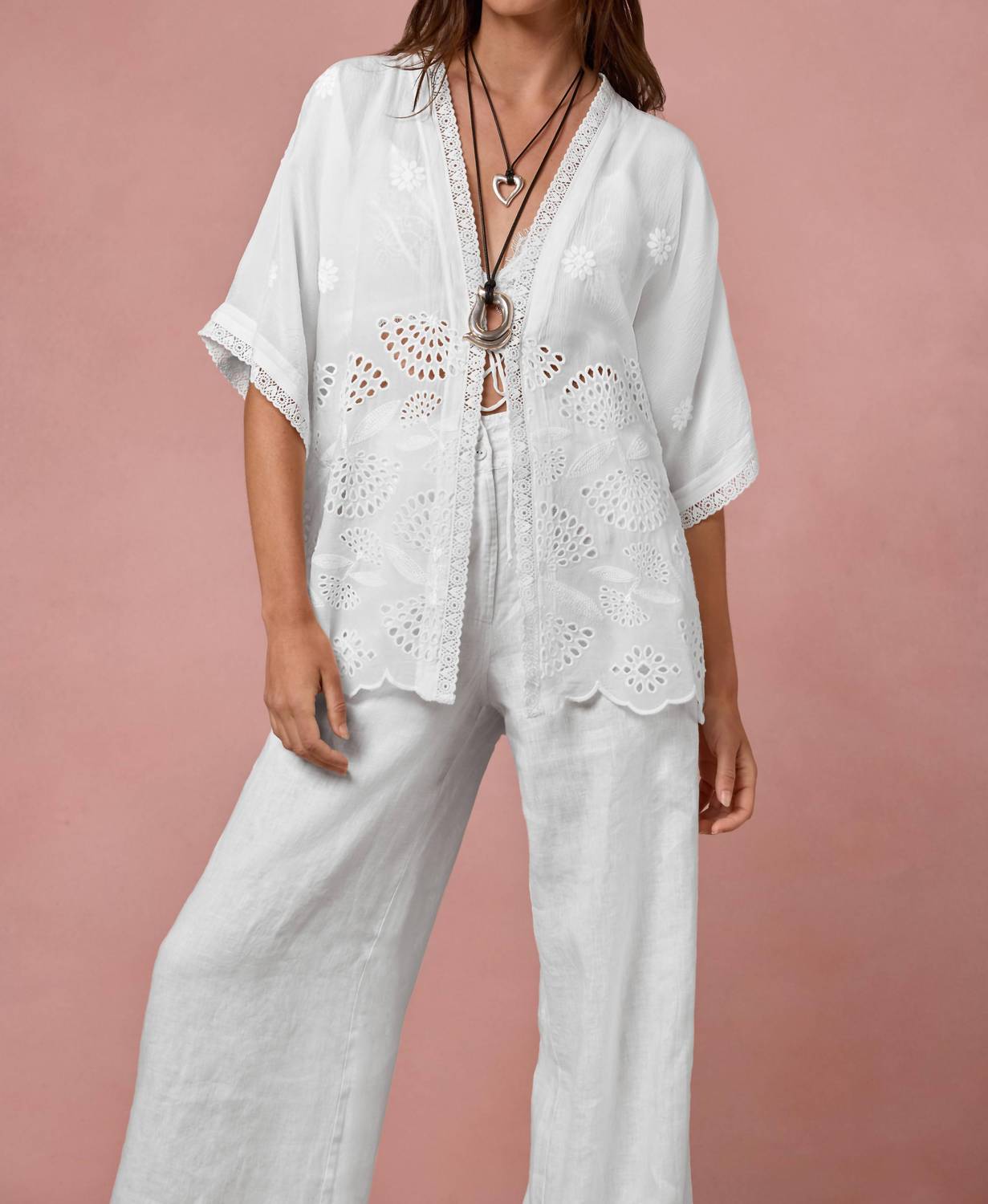 Johnny Was ELIJAH KIMONO in white - women's jacket