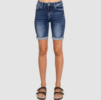 Petra153 - High Rise Bermuda Cuffed Hem Short