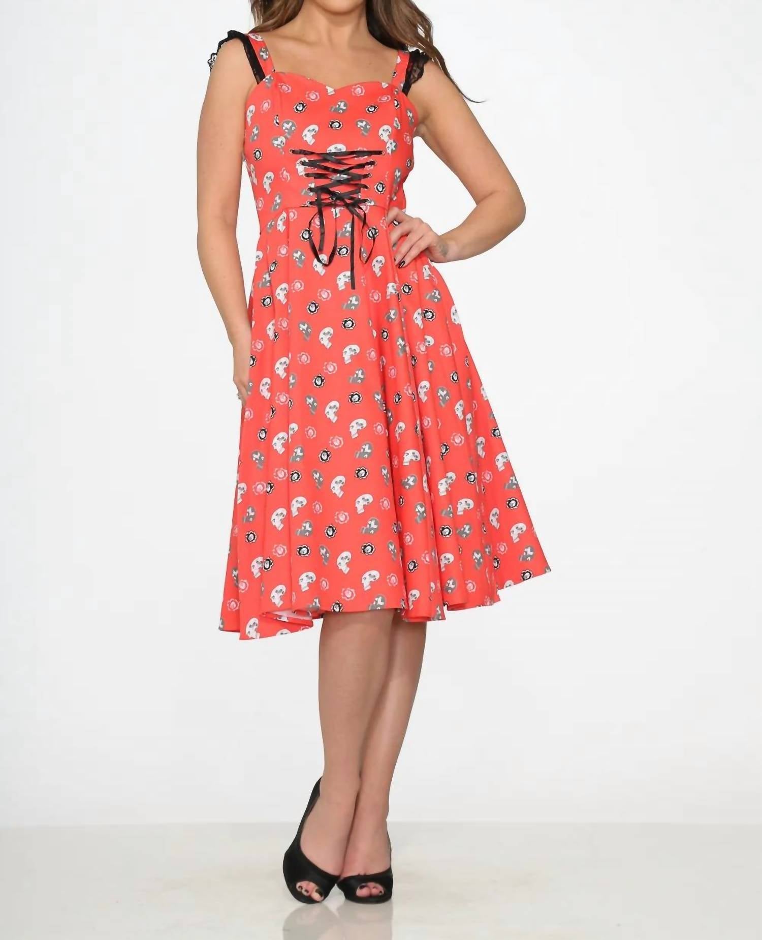 Orchid Bloom - Skulls Swing Dress