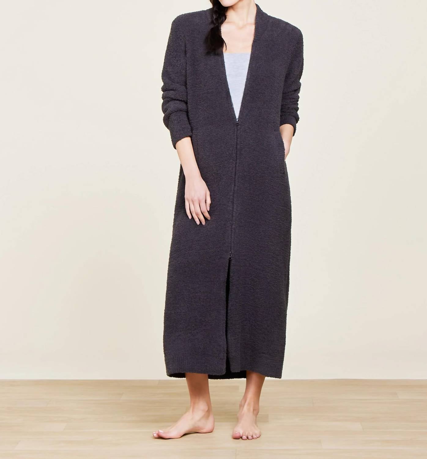 Barefoot Dreams - Cozychic Zip V-neck Lounger Dress