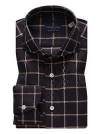 Emanuel Berg Men's Oxford Extra Fine Twill Dress Shirt in black - men's shirt