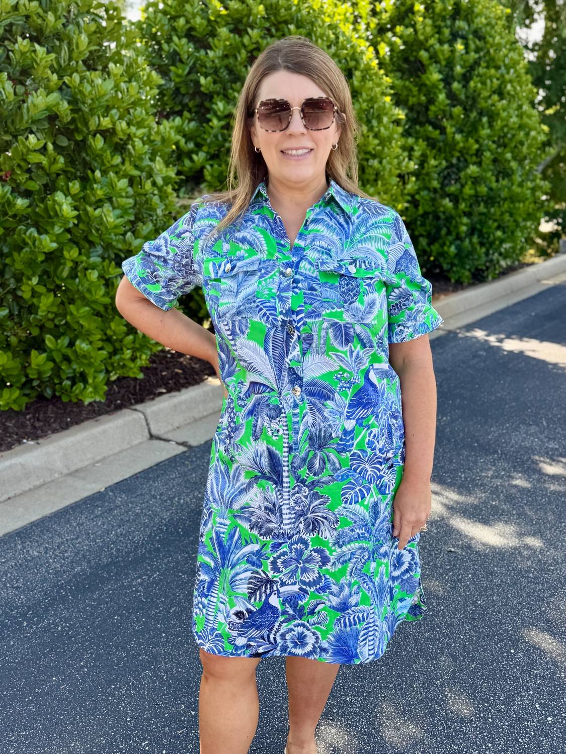 Vilagallo - Short Sleeve Shirt Mini Dress