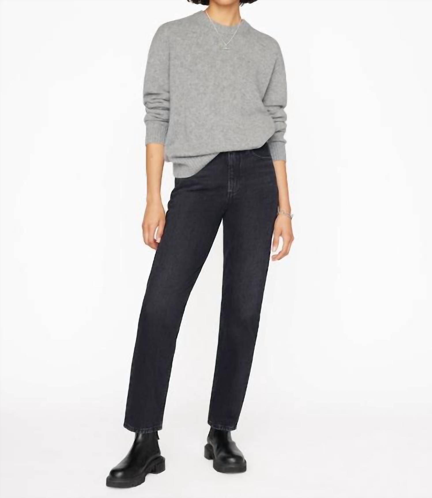 FRAME Le High N Tight Straight Jeans in inkwell - women's jeans - detail view